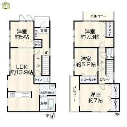 川口市戸塚東2丁目　中古一戸建ての間取り
