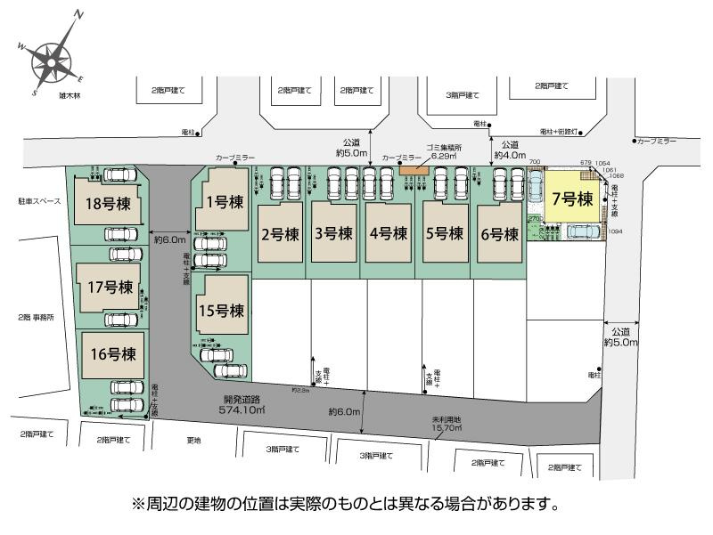 入間郡三芳町大字北永井の新築一戸建の区画図|お車は２台駐車できますので、セカンドカーやお客さま用のお車も出し入れが楽々です。