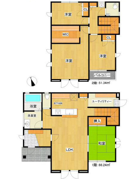 【中古戸建】東海市加木屋町社山の間取り