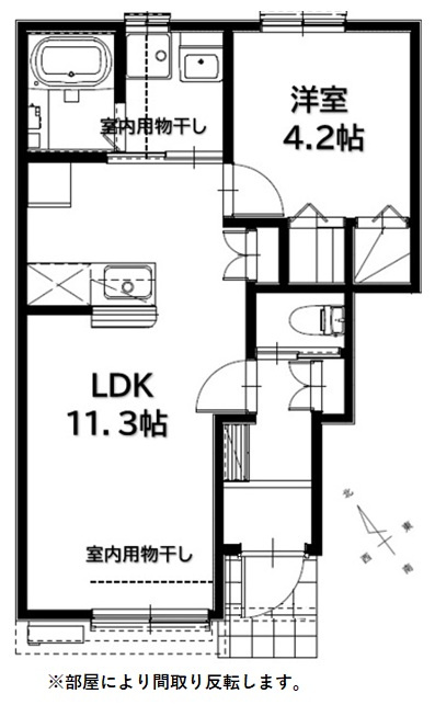 （仮称）甲西駅前新築アパートの間取り