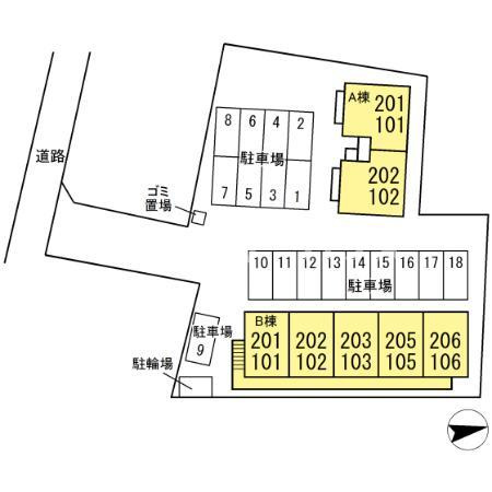 マノワールＫ　Ａ・Ｂの区画図
