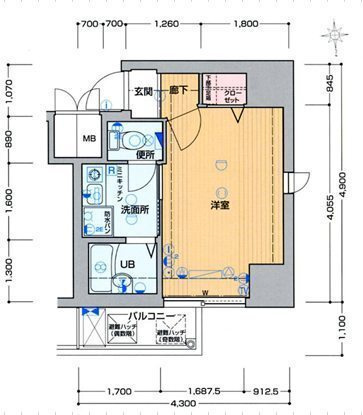プレサンス難波ＷＥＳＴの間取り