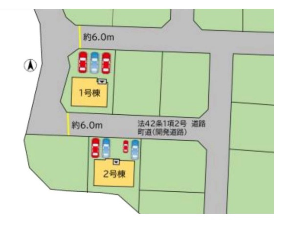 【区画図】 | 糟屋郡新宮町湊4期　1号棟（全2棟）【仲介手数料無料・0円】 | 区画図です。1号棟