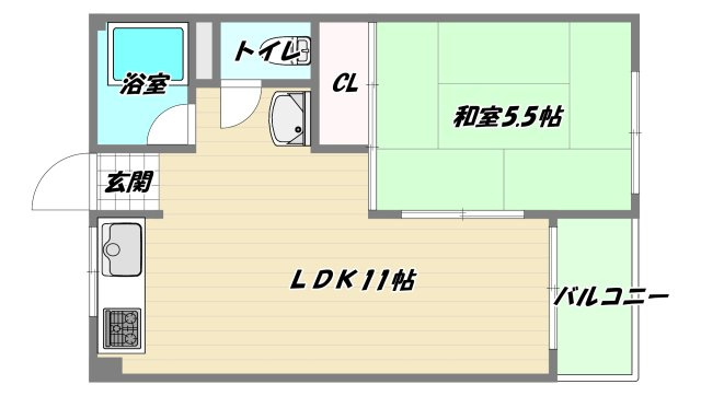 大阪市淀川区加島３丁目の賃貸マンションの間取り