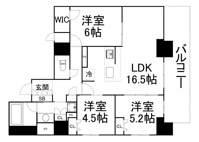 【間取り】 | プレサンスタワー北浜