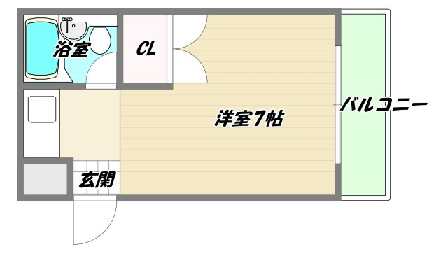 大阪市東淀川区東中島４丁目の賃貸マンションの間取り