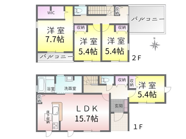 春日井市西高山町3丁目(全5棟)の間取り