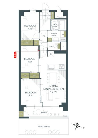 【間取り】東建西が丘マンション 