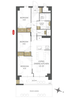 【間取り】東建西が丘マンション 