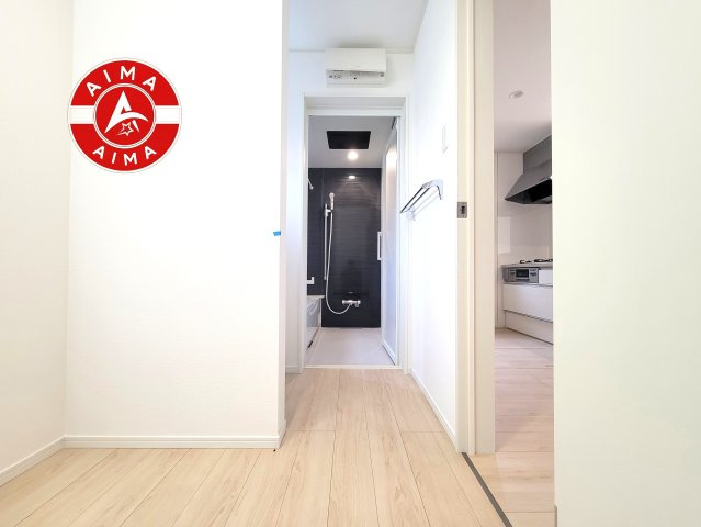 糟屋郡粕屋町阿恵第1-2棟（2号棟）の脱衣所|脱衣所、洗面所は小さなプライベートスペース。歯磨き、洗顔と毎日施す個人空間。