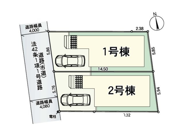 糟屋郡粕屋町阿恵第1-2棟（2号棟）の区画図|配置図（2号棟）