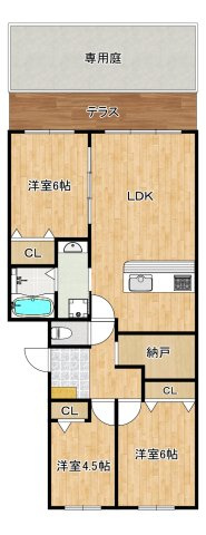 南港ポートタウンうしお２５号棟の間取り