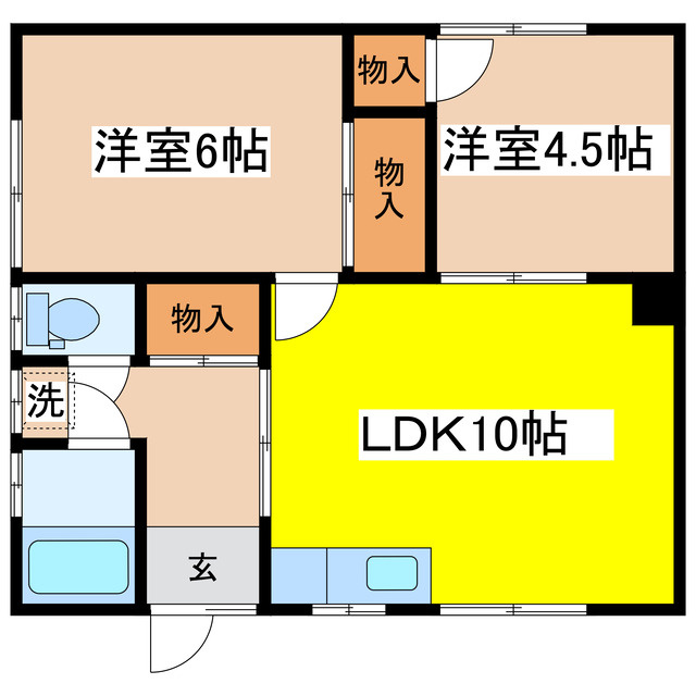 まりもハイツ（愛国東）の間取り