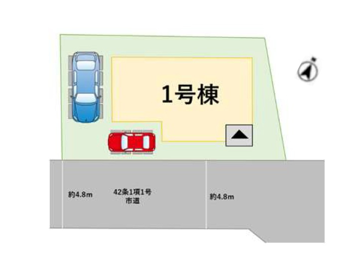 福岡市南区野多目5丁目第5-1棟（1号棟）の区画図|配置図