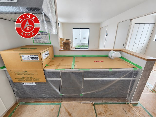 福岡市南区野多目5丁目第5-1棟（1号棟）のキッチン|ご家族を近くに感じられる対面キッチンのLDK。会話もはずみそうですね。
