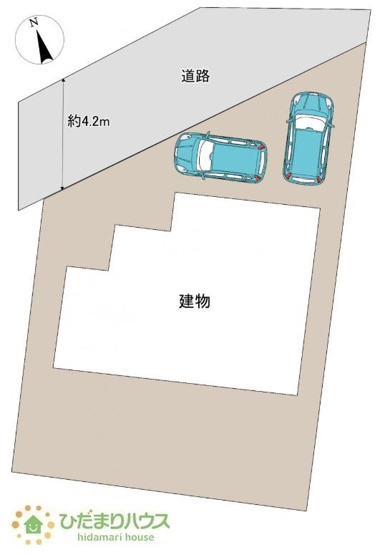 【区画図】 | 下妻市小島　中古戸建 | 駐車スペース2台分確保!(^^)!