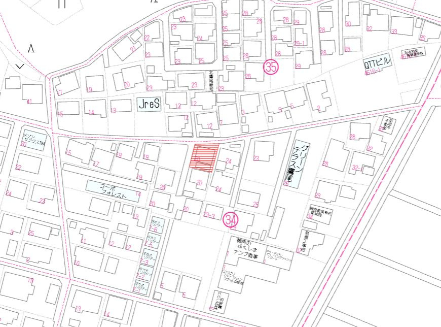 都城市鷹尾３丁目の売地の土地図