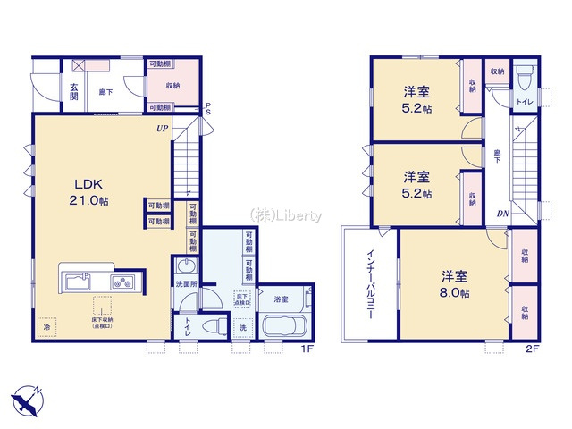 日立市田尻町6期　新築戸建　2号棟の間取り