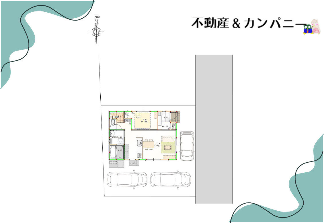 山越4丁目の新築のおうち③　松山市山越4丁目新築戸建の区画図