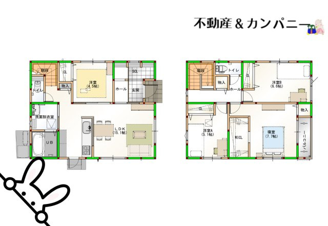 山越4丁目の新築のおうち④　松山市山越4丁目新築戸建の間取り