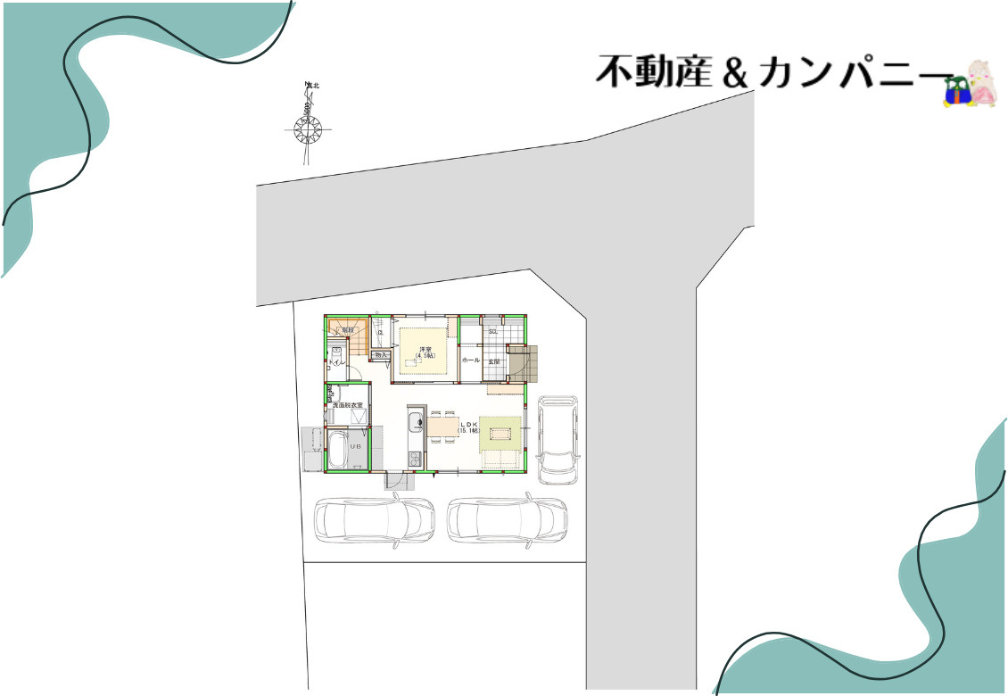 山越4丁目の新築のおうち④　松山市山越4丁目新築戸建の区画図