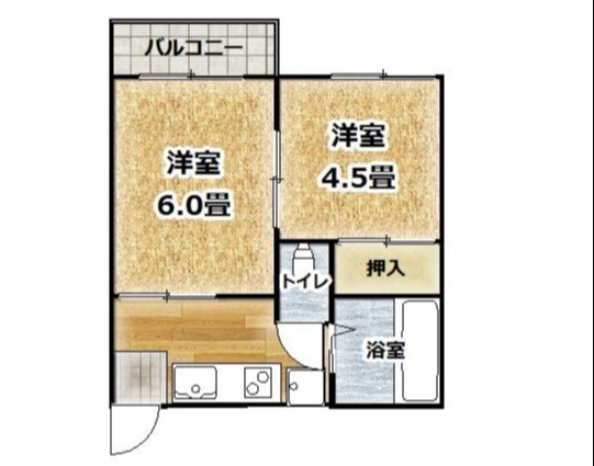 周南市清水町のアパートの間取り