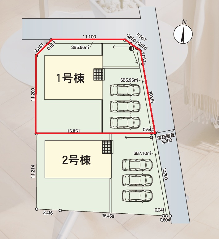 Cradlegarden　 笠間市鯉淵　第9　1の区画図|敷地面積約62坪。並列駐車可能です。気になる他の物件と合わせての現地ご案内も可能です。HPから、またお電話でも、お気軽にお問い合わせください。