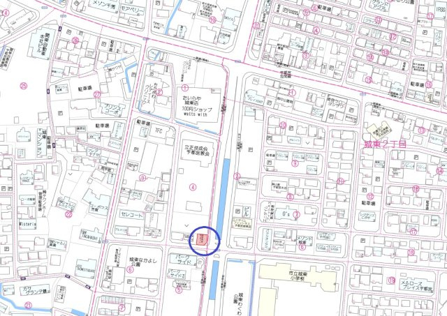 宇都宮市城東１丁目　土地の地図