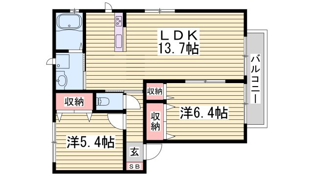 Casa bella NozatoＣ棟の間取り