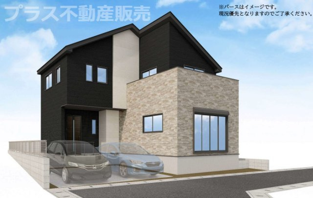 【外観】 | 福岡市早良区野芥8丁目4期　1号棟（全1棟）【仲介手数料無料・0円】 | 完成イメージの外観パースです。