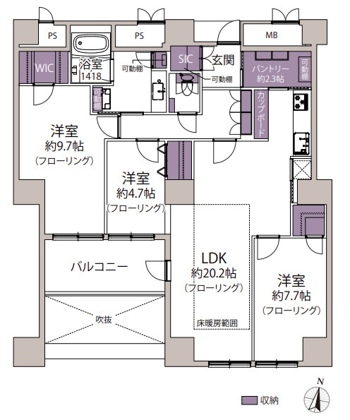 【間取り】 | アトモスももち☆仲介手数料無料☆