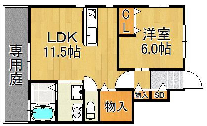 グラシア和白 弐番館の間取り