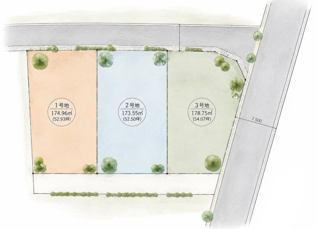 下関市富任町４丁目の売地の土地図|全体区画図