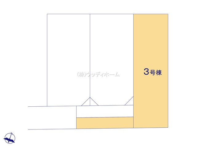 越谷市登戸町2期　新築一戸建て　3号棟の区画図