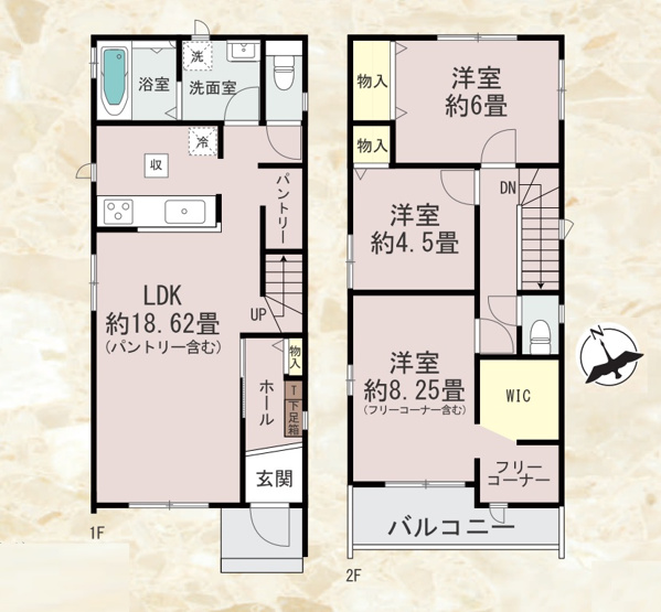 【間取り】 | 春日市春日原東町4丁目　A号棟（全4棟）【仲介手数料無料・0円】 | 平日、土日祝日もお好きな日時にご見学可能です。お気軽にお問合せ下さい。