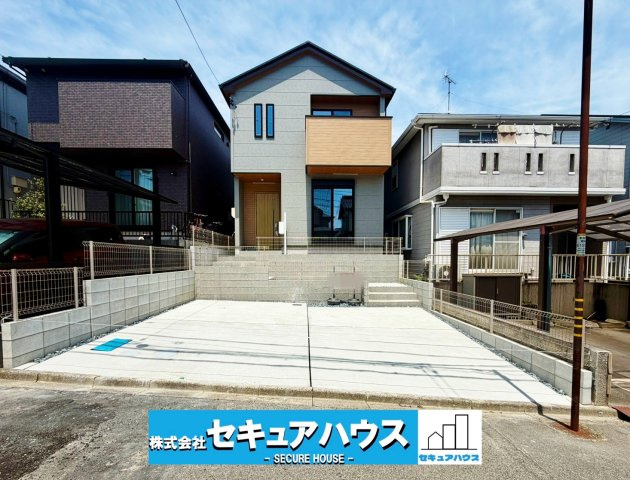 【完成しました！】東海市加木屋町唐畑　全1棟の外観|【現地外観写真】
◆完成しました！
◆駐車並列2台可能！オプション工事でカーポート設置などいかがでしょうか。その他にも、フェンスなどの「オプション工事」もご提案いたします♪　　　　　　　　　　　　　　