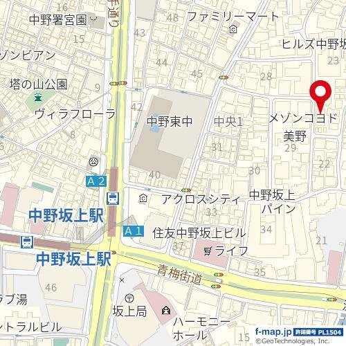 ライオンズマンション中野坂上の地図