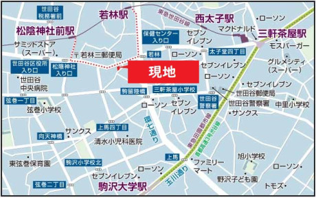 レジデンス三軒茶屋スクエアの地図