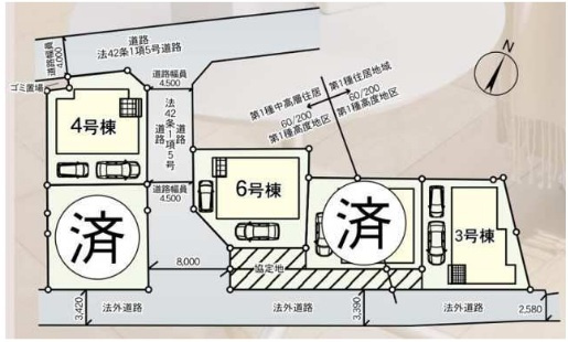柏市光ケ丘２丁目新築戸建（光ケ丘第４）の区画図|3棟販売中！