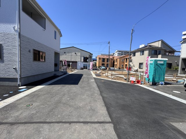 柏市光ケ丘２丁目新築戸建（光ケ丘第４）の前面道路含む現地写真|西側前面道路