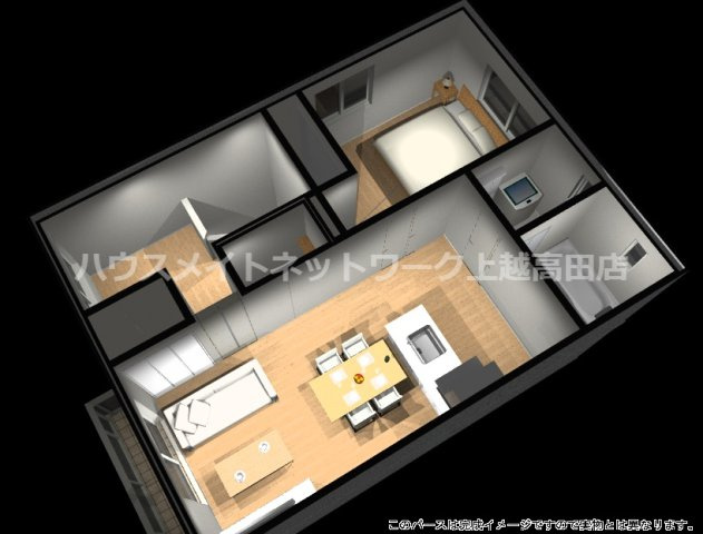 Belle Lead アルカディア　Ｂの内装|参考室内配置鳥瞰イメージ