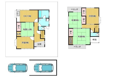 西宮市美作町　中古戸建の間取り