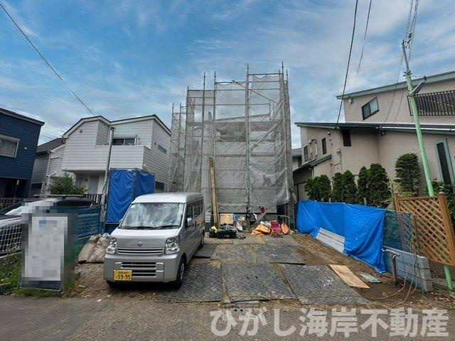藤沢市鵠沼海岸３丁目　新築戸建　の外観|5月29日撮影　建築中　現地外観