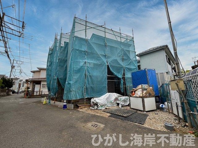 茅ヶ崎市出口町　新築戸建の外観|5月23日撮影　建築中　現地外観