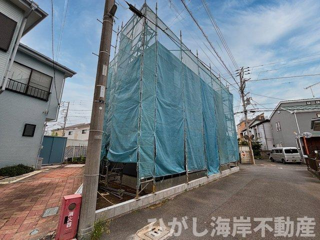 茅ヶ崎市出口町　新築戸建の外観|5月23日撮影　建築中　現地外観