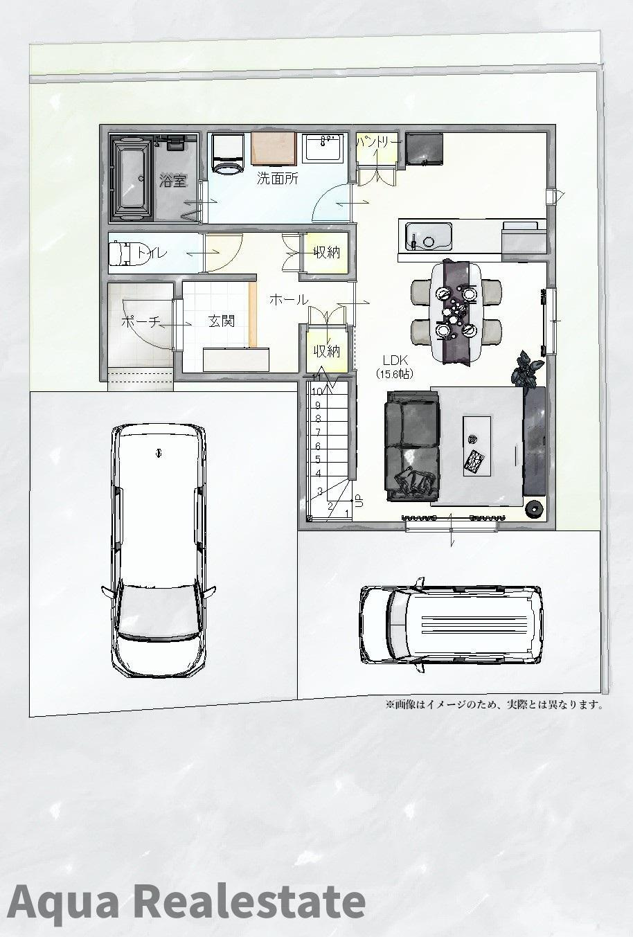 丸亀市新浜町２丁目の新築一戸建の区画図