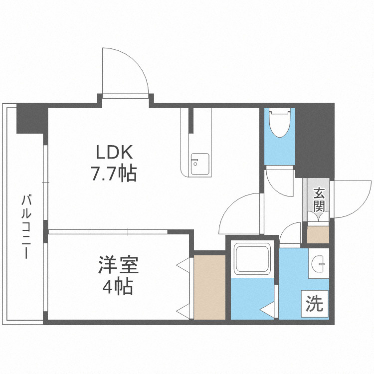 第43川崎ビルの間取り|使いやすい間取りです。