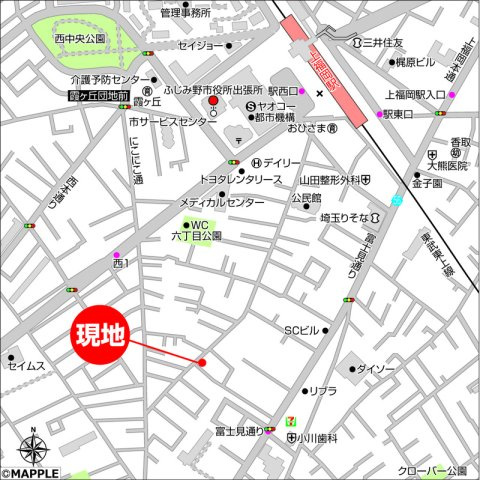 （新築）ふじみ野市上福岡五丁目計画の地図