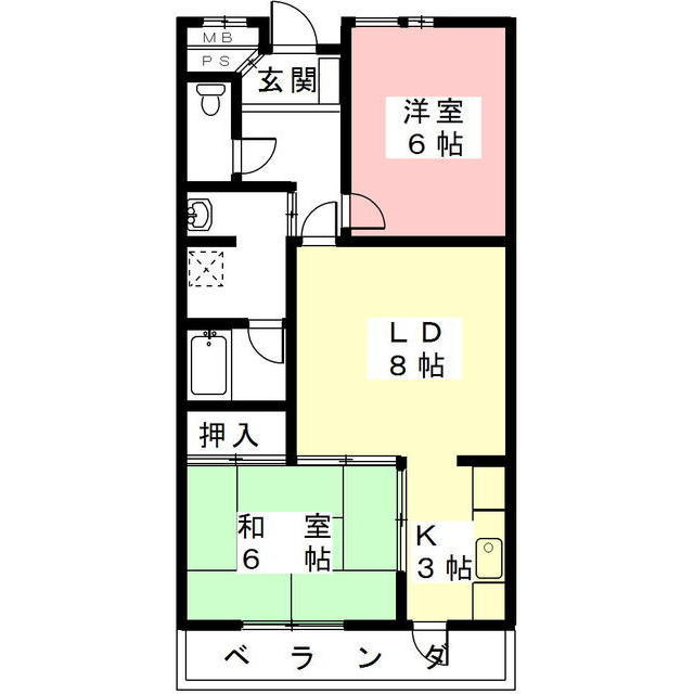 コーポＦＵＫＵＳＩＭＡの間取り