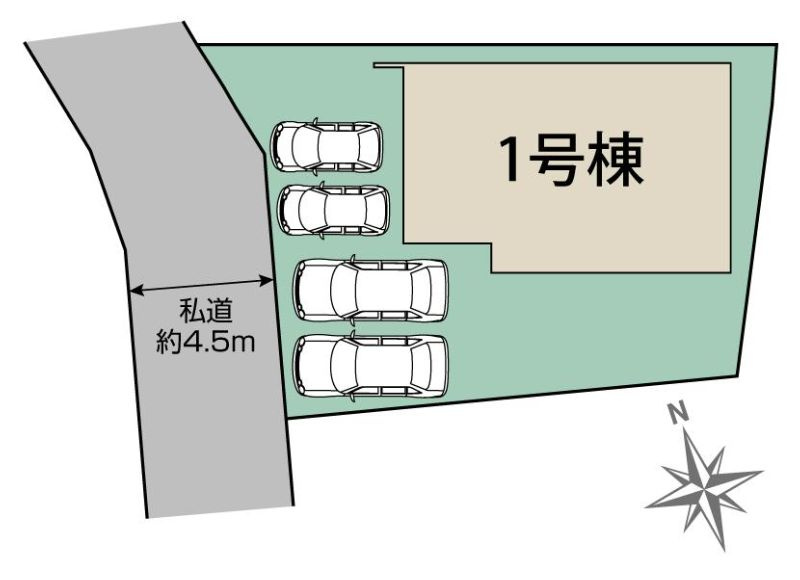 厚木市妻田東１丁目新築戸建て　１号棟の区画図|区画図「厚木市妻田東１丁目新築戸建て」
